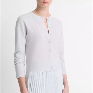 Vince Wool and Cashmere Blend Light Gray Cardigan size S
